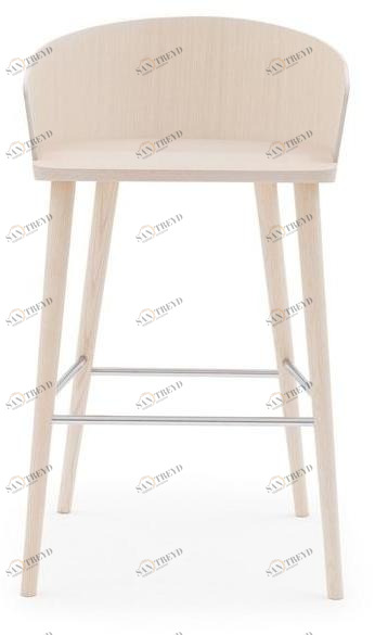 Billiani Высокий табурет из ясеня с подставкой для ног Fitt hug 056