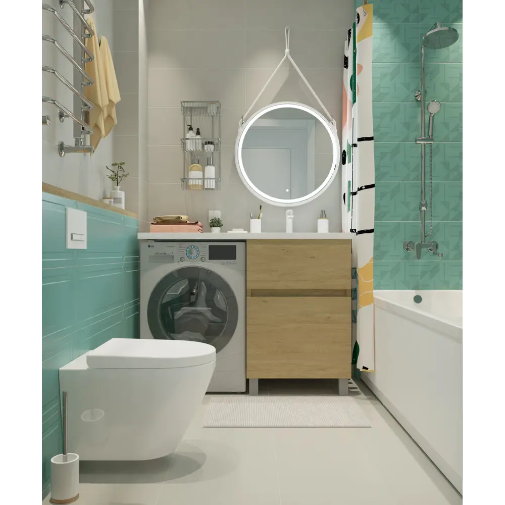 Плитка настенная Керамин Сонет 2Д 25x75 см 1.69 м² матовая цвет зеленый STLM-2051580 - Вид №6