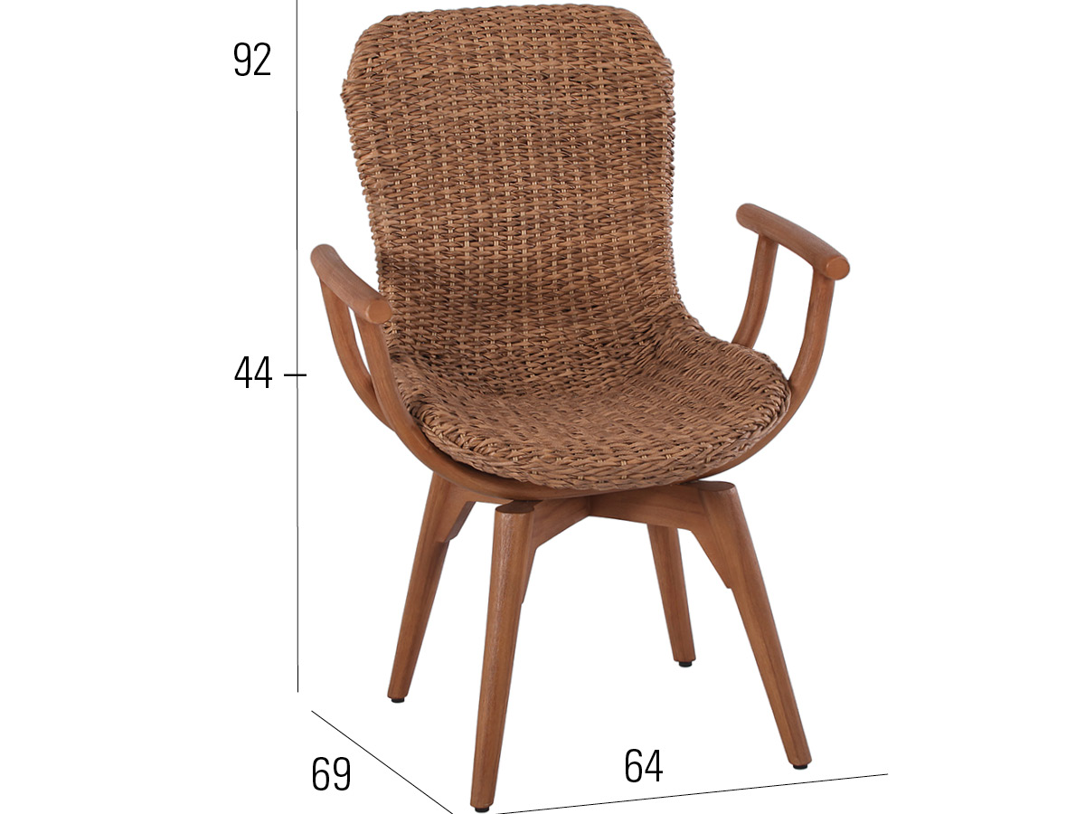 68.00.0375 Кресло Orlando Twist, натуральное Mbm  - Вид №2