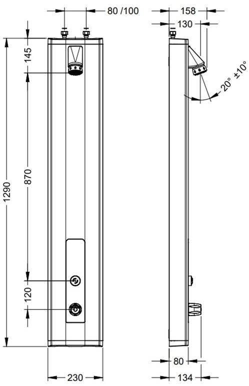Душевая панель с термостатическим смесителем Presto  88800 88800.0 - Вид №1