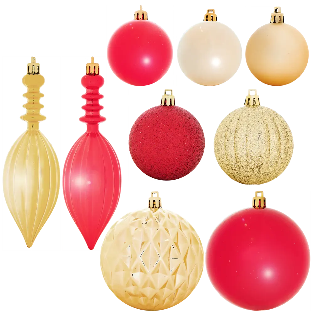 82609259 Набор ёлочных украшений 6-17 см цвет красный/золотой, 58 шт. STLM-0963819 Santreyd  - Вид №1