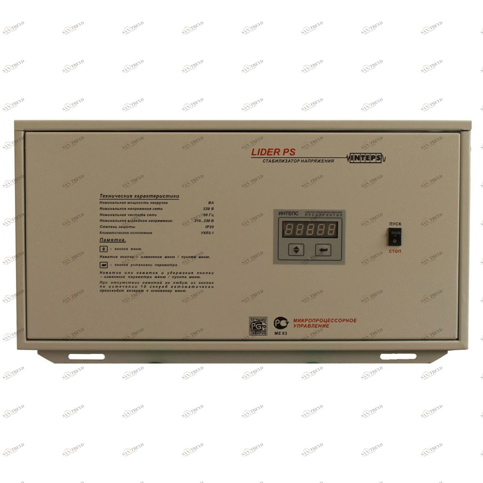 Стабилизатор напряжения LIDER PS 12000 SQ-PRO-15 sun-id-1032020