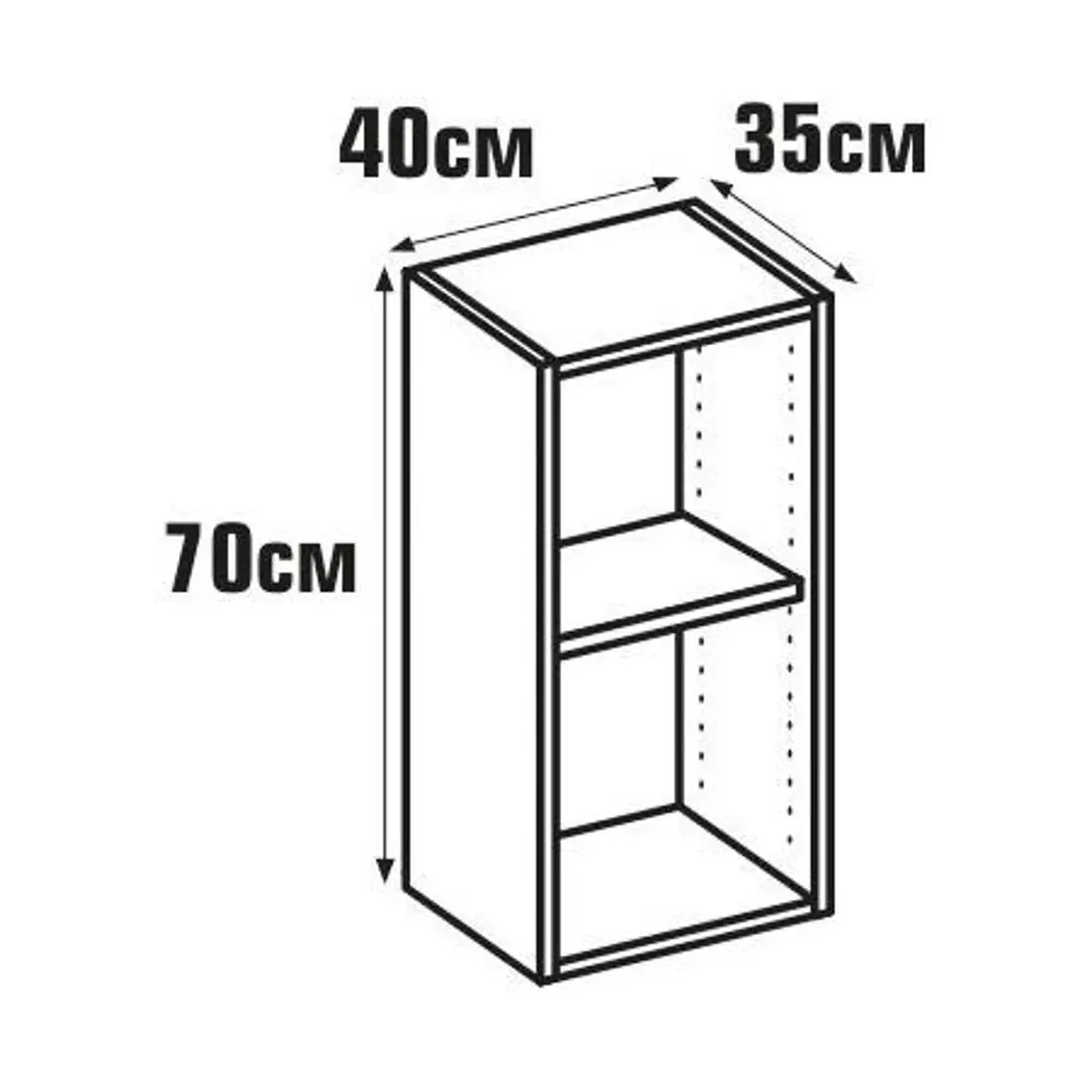 Каркас навесной 40x70x35 см, ЛДСП, цвет белый 18793344 STLM-2205115 DELINIA  - Вид №6