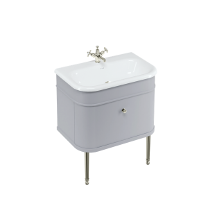 Burlington Chalfont Chalfont 750мм Тумбочка с одним ящиком - Классический серый с никелевыми ножками CH75G-CHLEGNKL