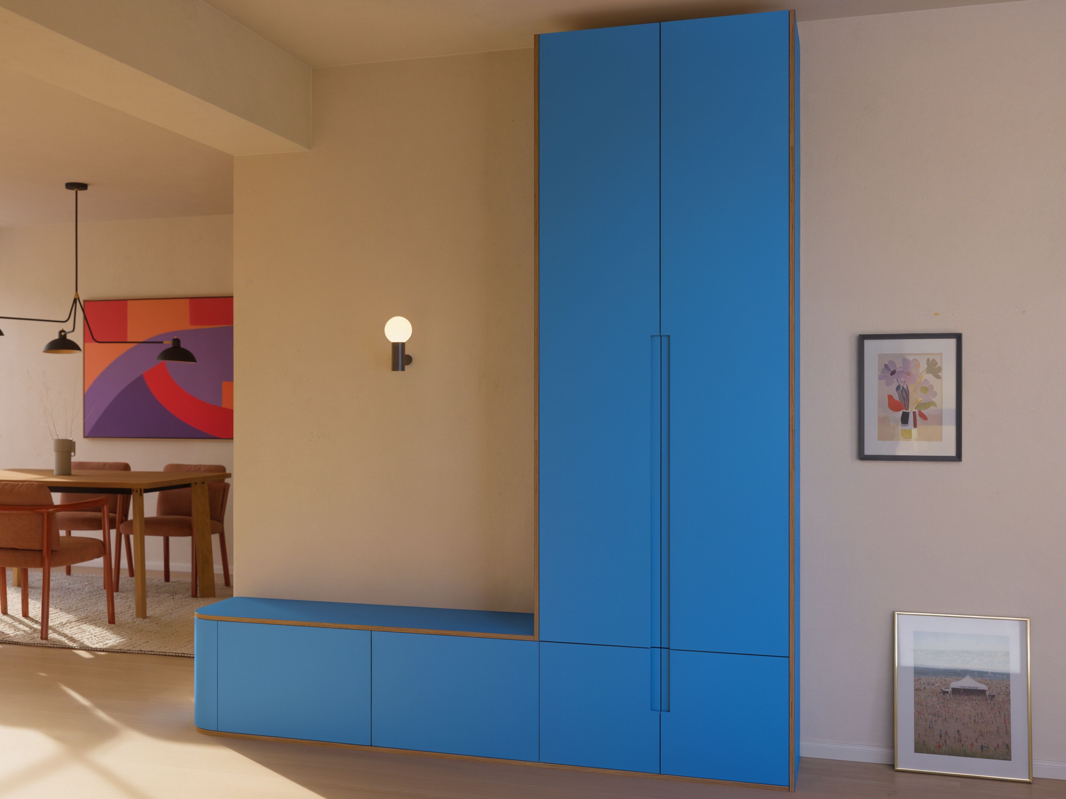 Ламинированный настенный секционный шкаф Neuvermoebelt SMART LINE FURNITURE ARCH-00125534 - Вид №1