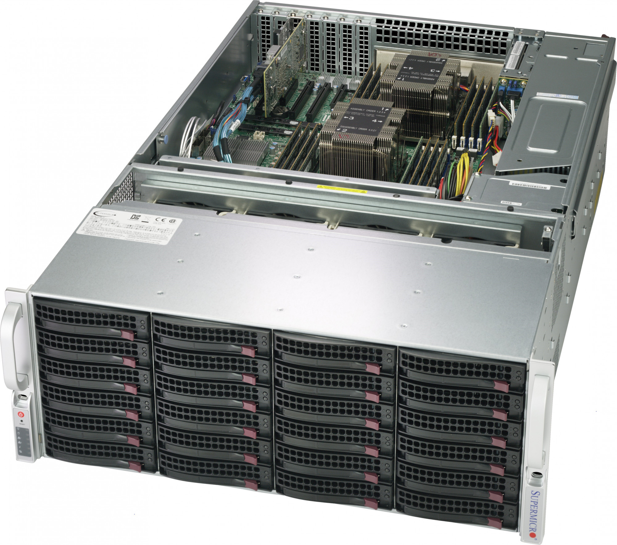 SSG-6049P-E1CR36L storage (x11dph-t, cse-846be1c-r1k23b) (lga 3647, 16xddr4 up to 4tb ecc 3ds lrdimm, 36x3.5" sas3/sata3, broadcom 3008 sas3, 2x 10gbase-t lan ports with intel x722 + phy intel x557, ipmi 2.0 / kvm over lan / media over lan, 1200w redundan Santreyd 