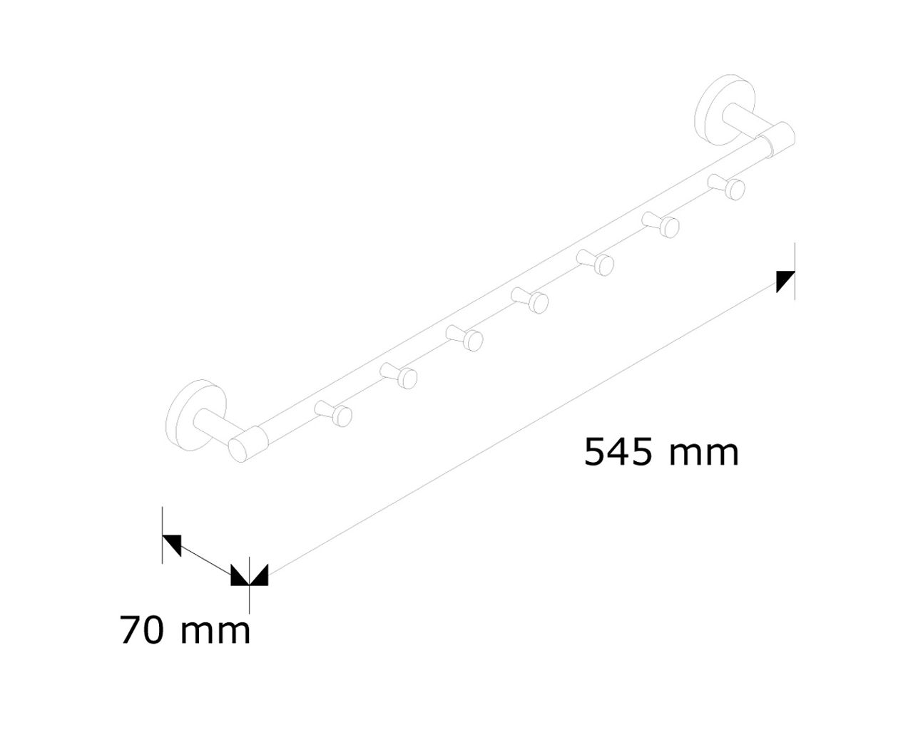 MHW04 Штанга L500 мм с семью подвесами Merida  - Вид №1
