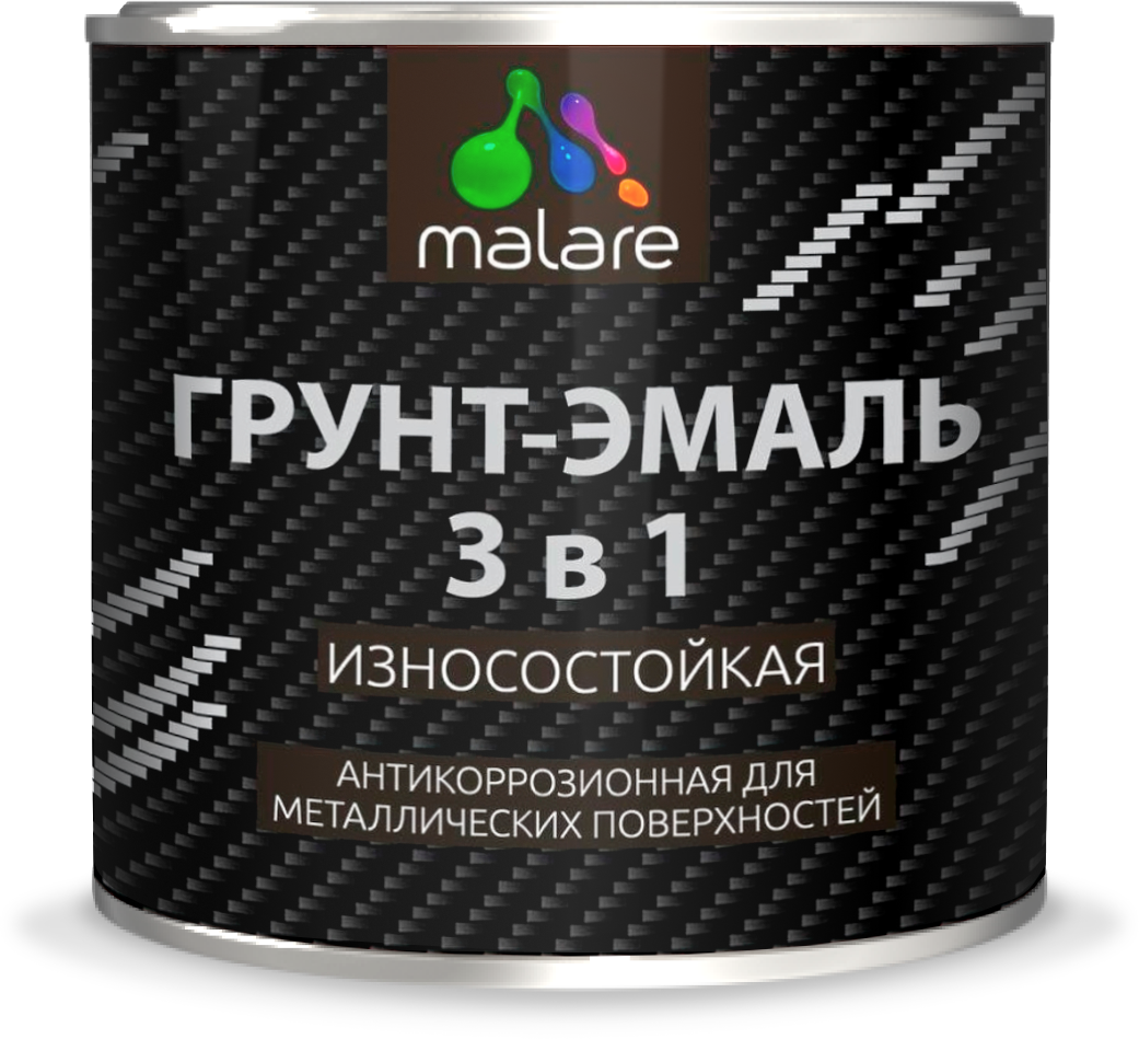 90935271 Грунт-эмаль 3 в 1 ГЭ-АУ090 цвет темно-серый 1 кг STLM-0423687 MALARE