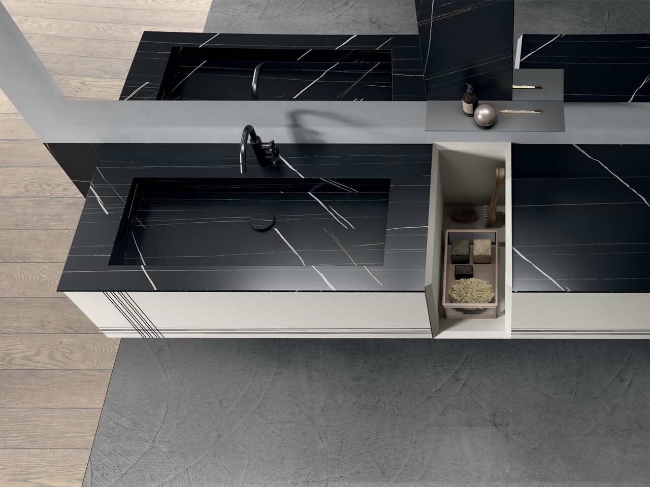 Подвесной умывальник с ящиками ARCOM Pollock текстуры ARCH-00007265