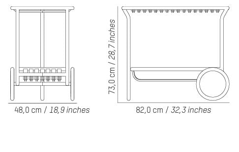 Алюминиевая садовая тележка для еды с порошковым покрытием In Stock Petite Friture ARCH-00020665