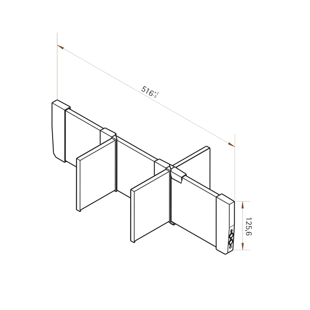 Перегородка для ящика Hettich Orga Store 820IAKB600 15x6.8x61.5 см пластик цвет серый 89401299 STLM-2186628  - Вид №3