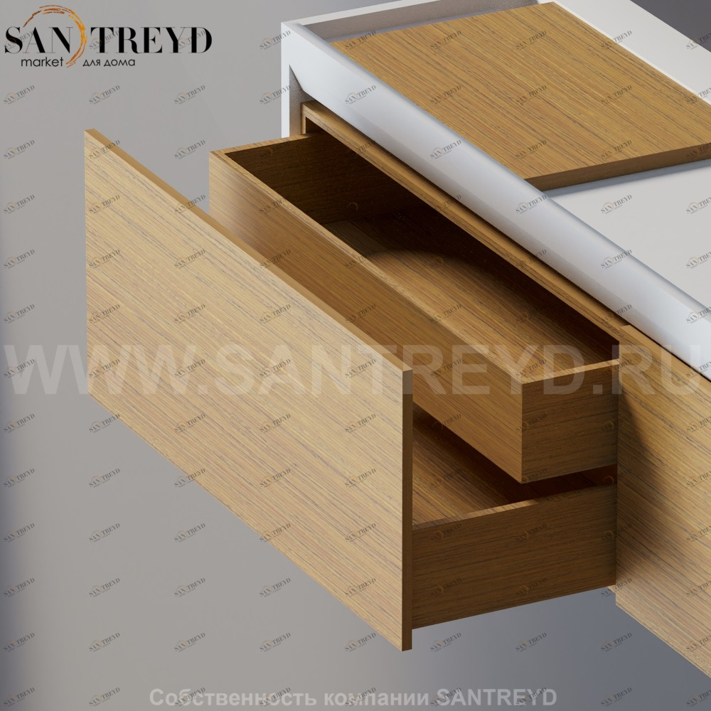 EVOLUZIONE Двухсекционые выдвижные 2 ящика из тика AEVOM19810PT Agape