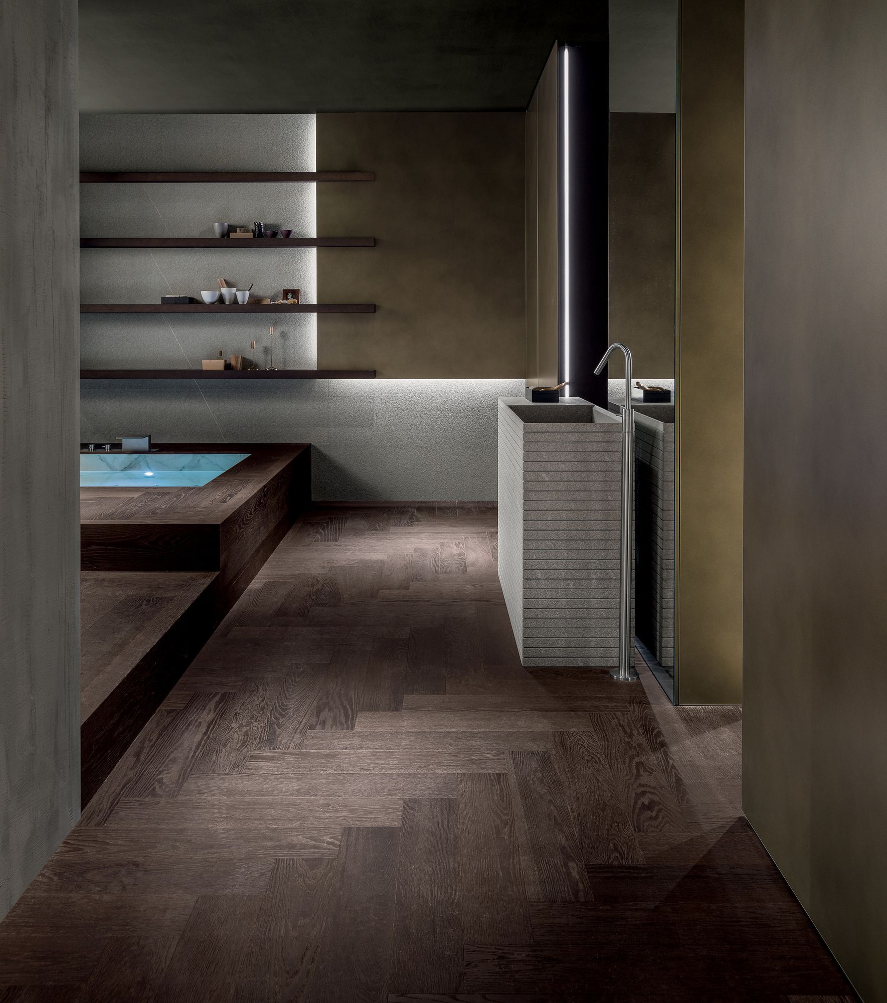 Мебель для ванной комнаты из дуба и камня MODULNOVA Blade ARCH-00027478 - Вид №7