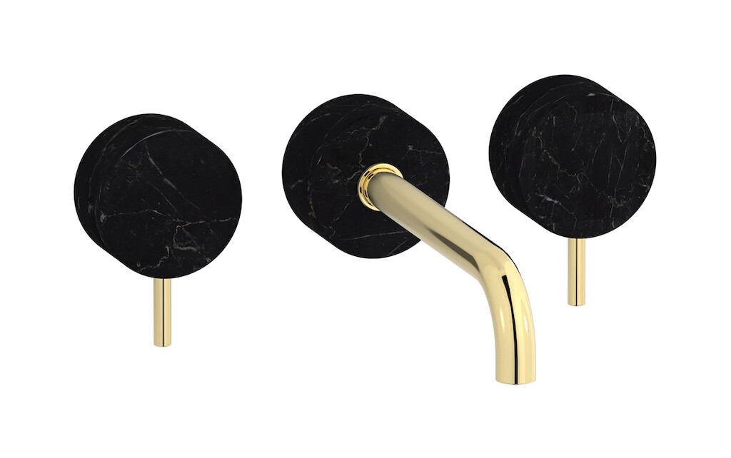 Смеситель с длинным изливом для раковины WE ARE IB mr307ii_2 Pale Gold Marmo