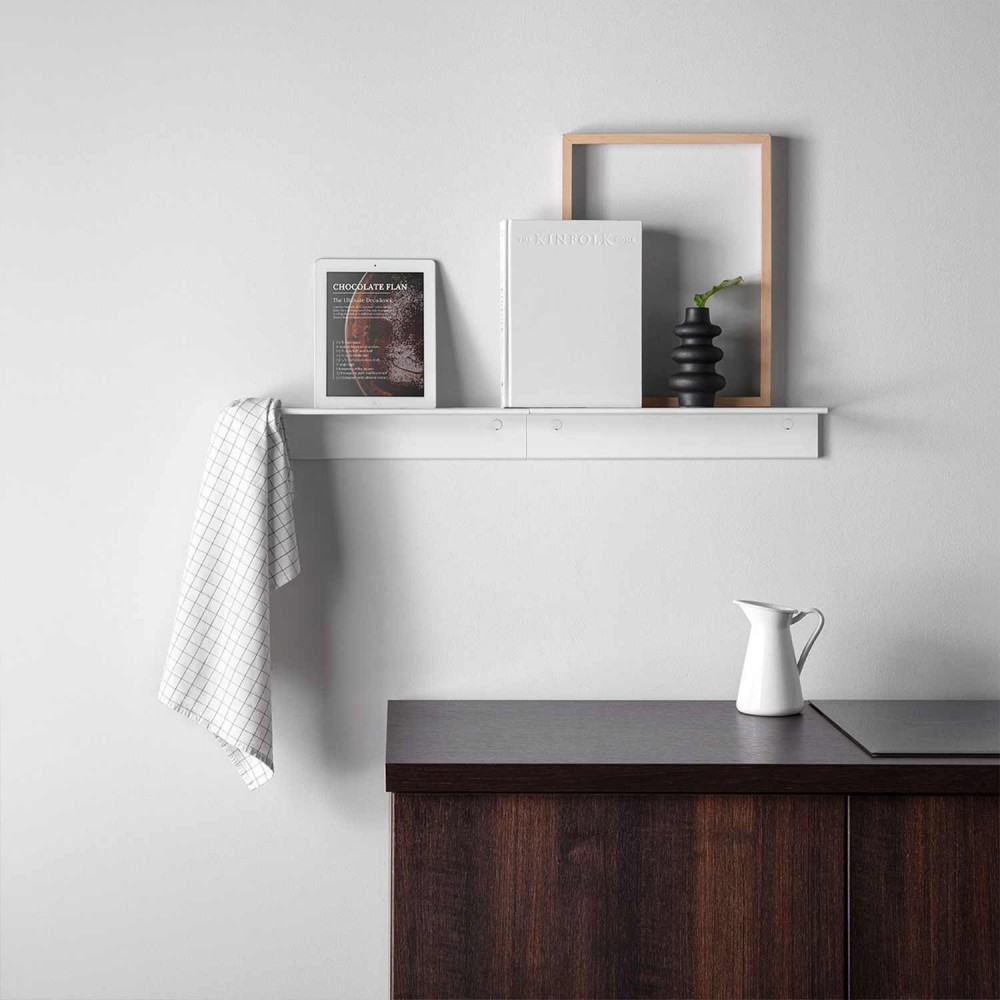 EVLISPA450EVER Life Design Полка с держателем для полотенец - Lissom Slim  Непрозрачный белый  - Вид №1