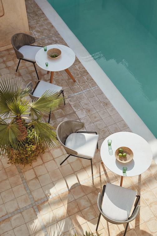 MNST982 Обеденный стол teak ⌀100см Manutti Torsa - Вид №20