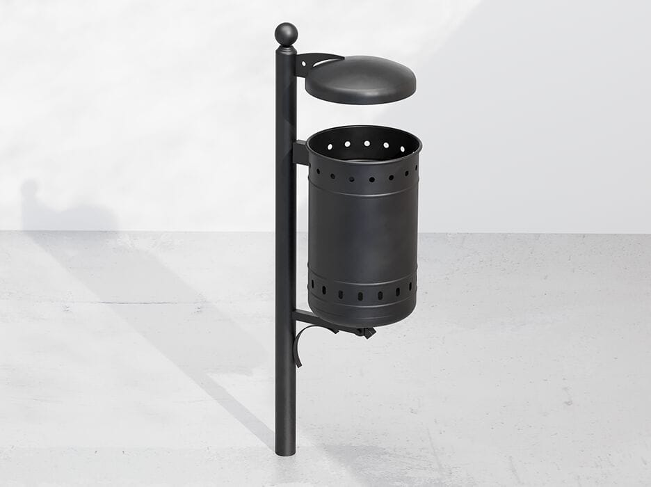 Наружная металлическая корзина для мусора с крышкой DIMCAR ARCH-00075035 - Вид №1