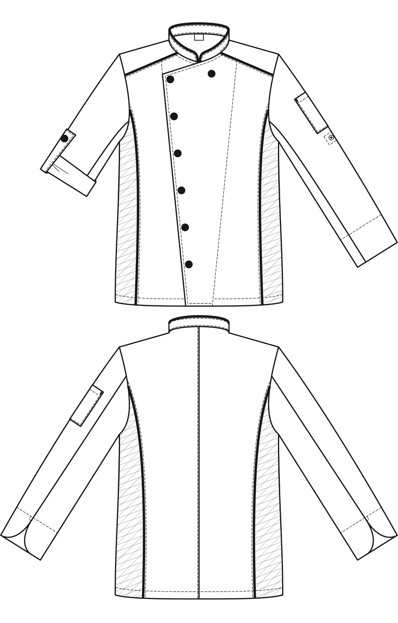62604 Китель поварской black (черный) RICON  Повар  размер 46 (S)  - Вид №2