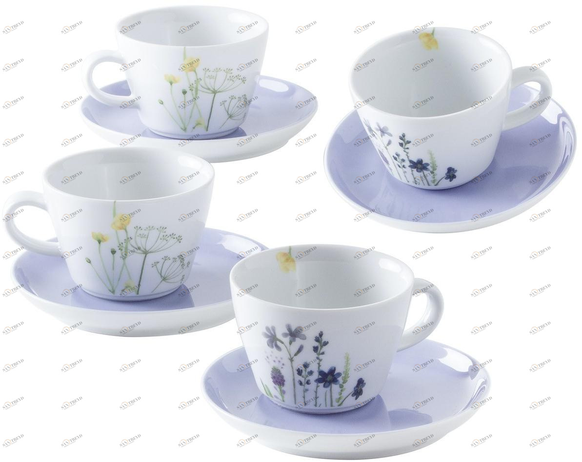 39G230A69357C MG Wildflower cappuccinoset 8tlg. пяти чувств, акварель-синяя Kahla-porzellan 