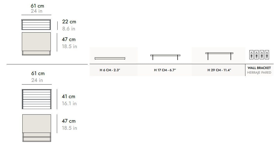 Деревянная прямоугольная тумбочка с ящиками Punt Sussex ARCH-00007156 - Вид №6