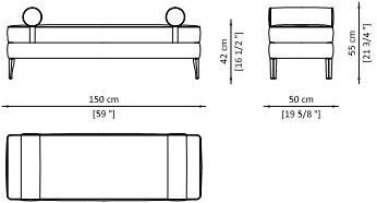 Paolo Castelli Скамейка из ткани Elegance sun-id-1347465 - Вид №1