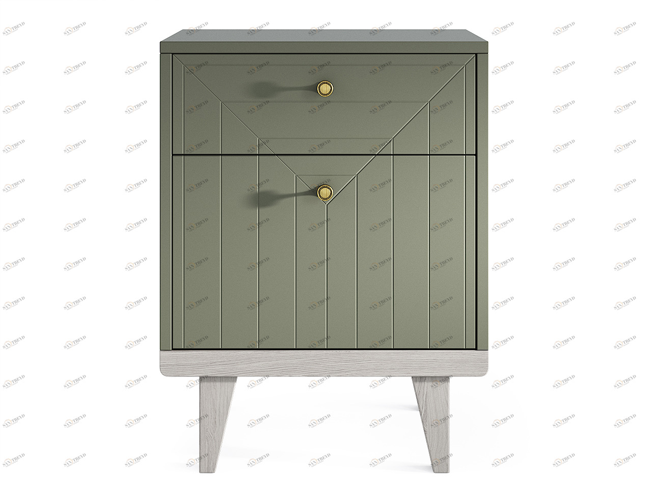 Прикроватная тумбочка дизайнерская оливковая Thimon THE IDEA  210323 Зеленый 
