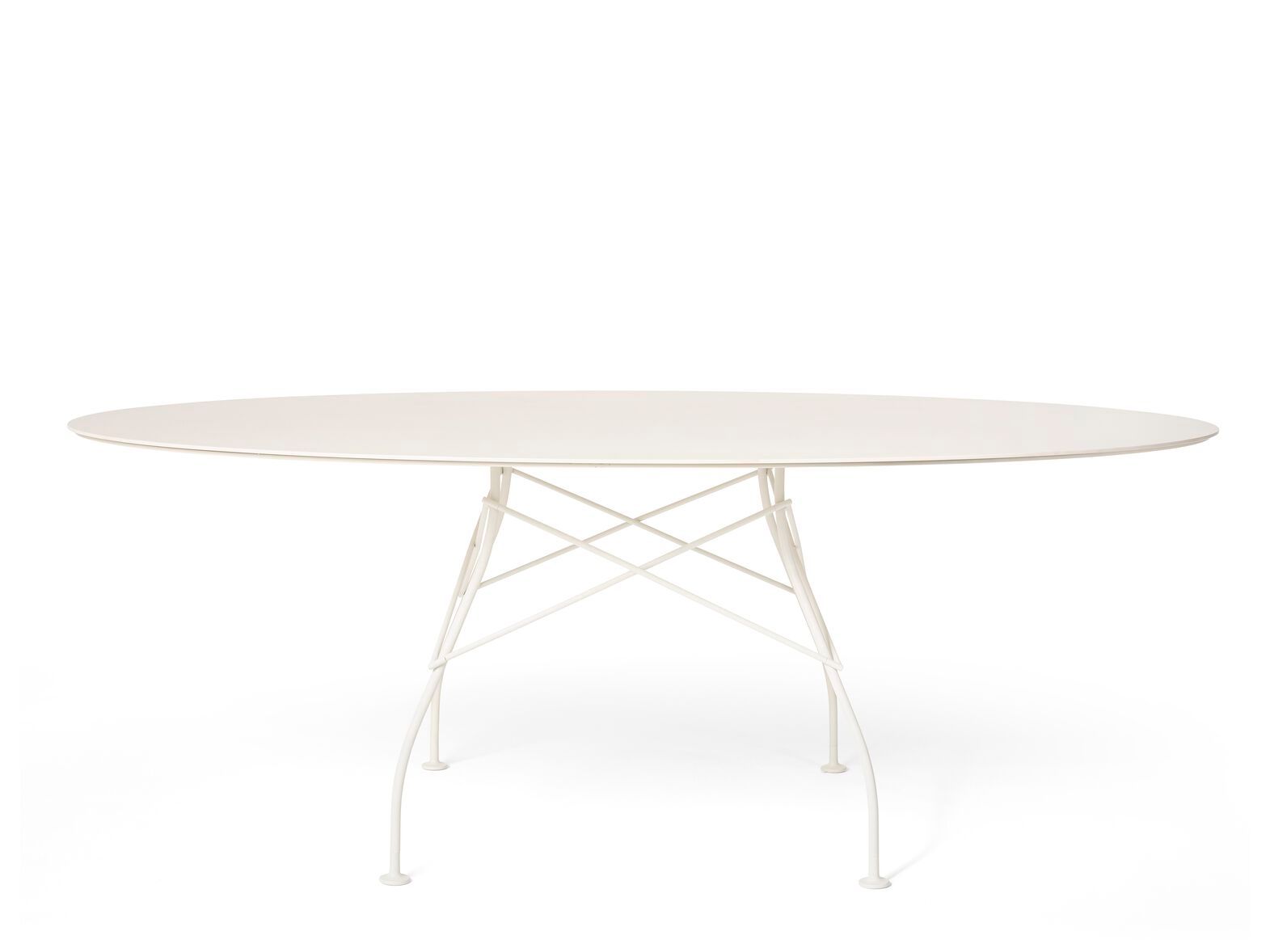 Овальный садовый стол со стальным основанием и столешницей из керамогранита Kartell GLOSSY ARCH-00018482 - Вид №3