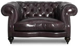 BAXTER Стеганое кожаное кресло с подлокотниками Diana chester