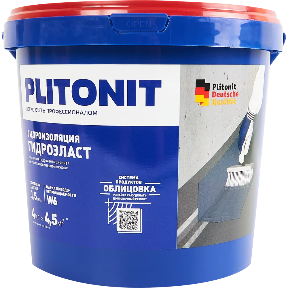 PLITONIT ГидроЭласт: бесшовная гидроизоляционная мастика 4 кг 83726948 STLM-1016865