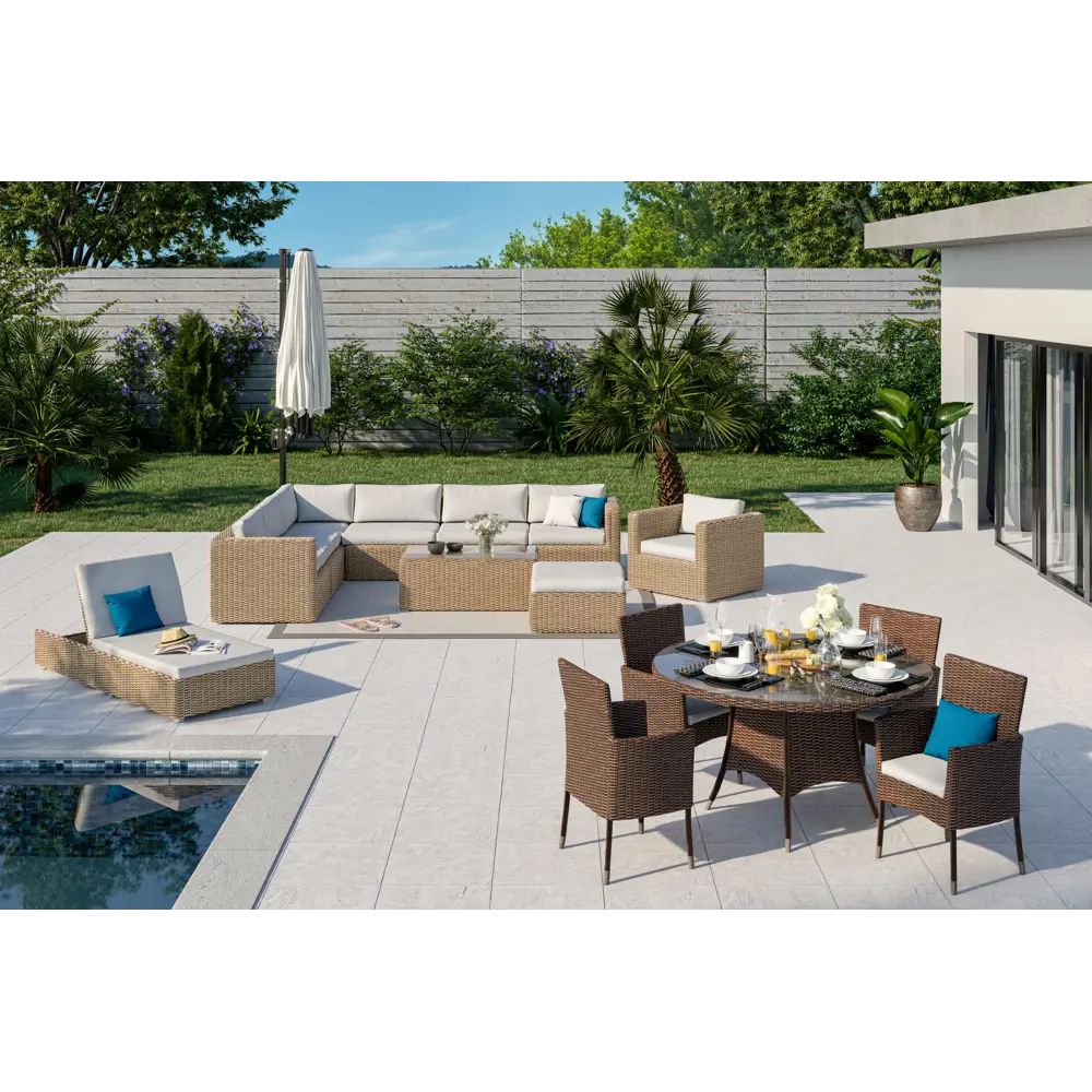 Диван садовый Alu трёхместный, цвет бежевый NATERIAL STLM-2064291 - Вид №4