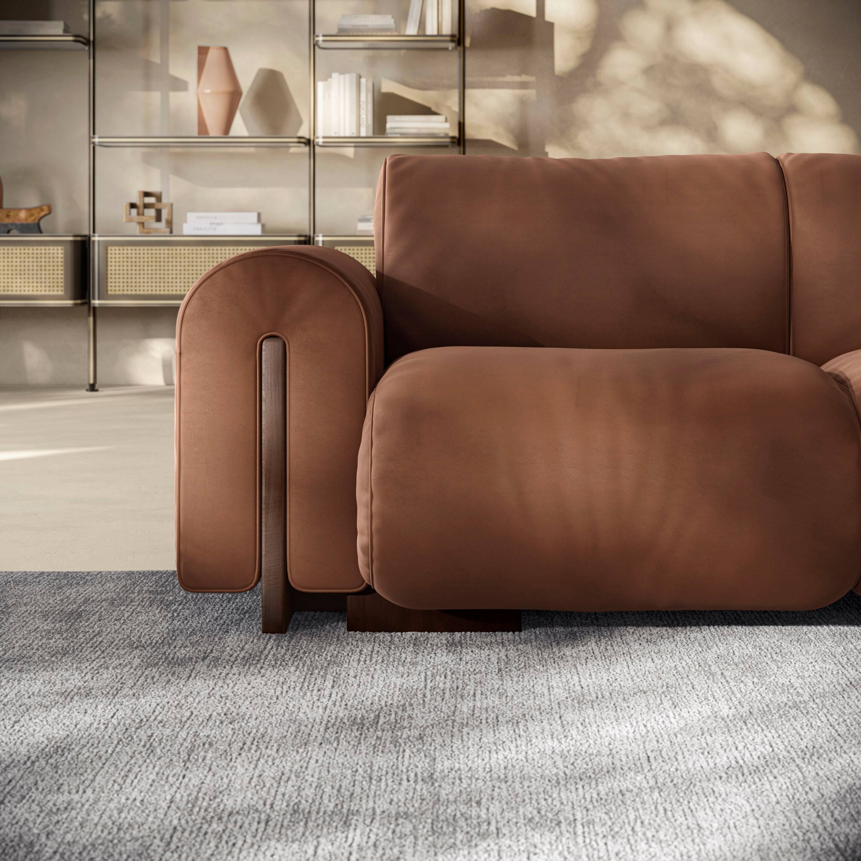 3-местный кожаный диван Natuzzi Italia COLLE ARCH-00058625 - Вид №2