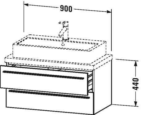 XL540804343 X-Large Тумбочка для компактной консоли Базальт матовый, декор Duravit - Вид №1