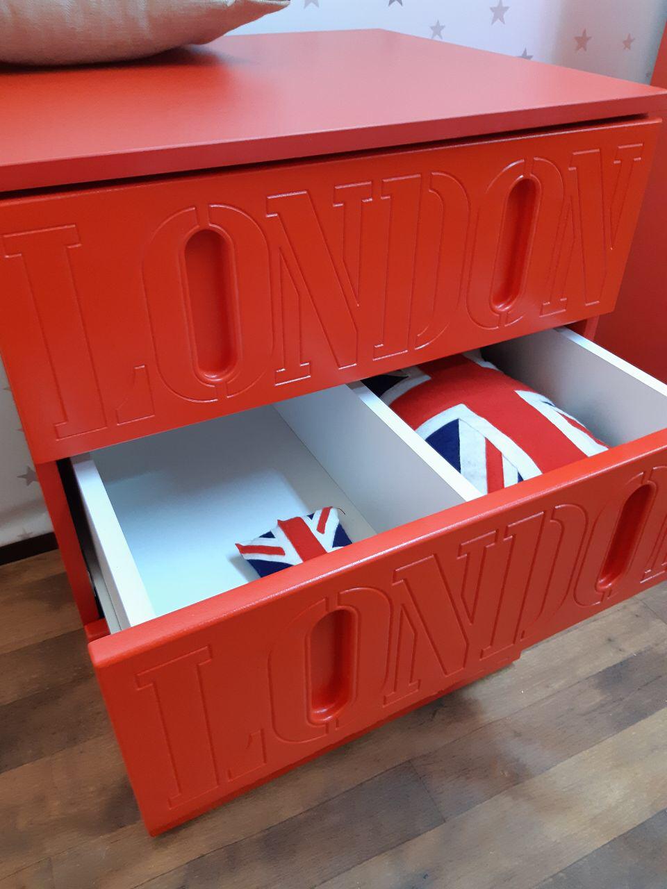 Комод детский высокий с 5 ящиками "Лондон" МАНДАРИН ЛОНДОН 178735 Красный Santreyd  - Вид №7