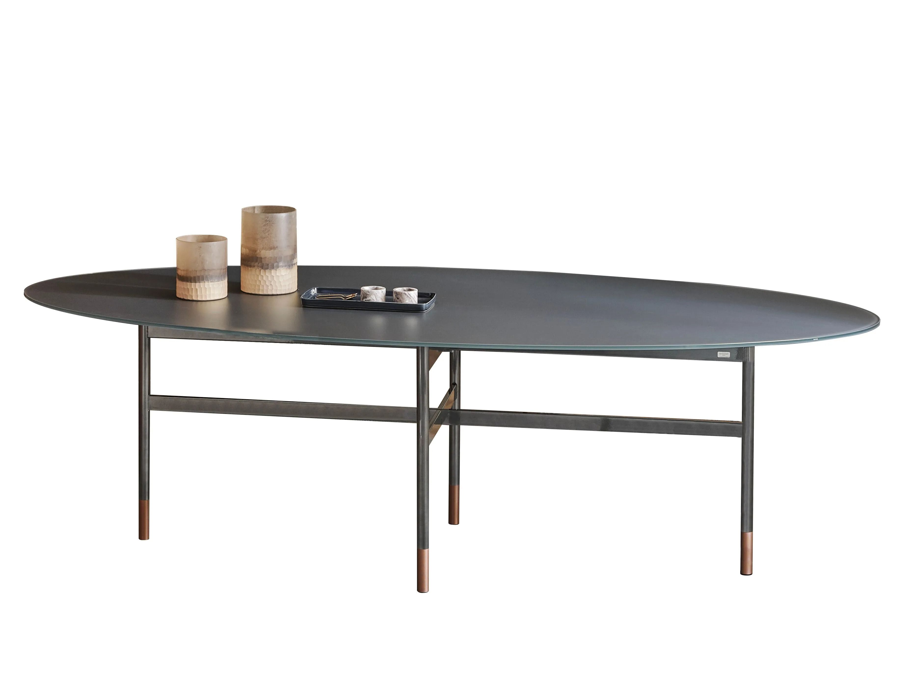 Овальный обеденный стол из стали и хрусталя Bontempi Casa GLAMOUR ARCH-00046367