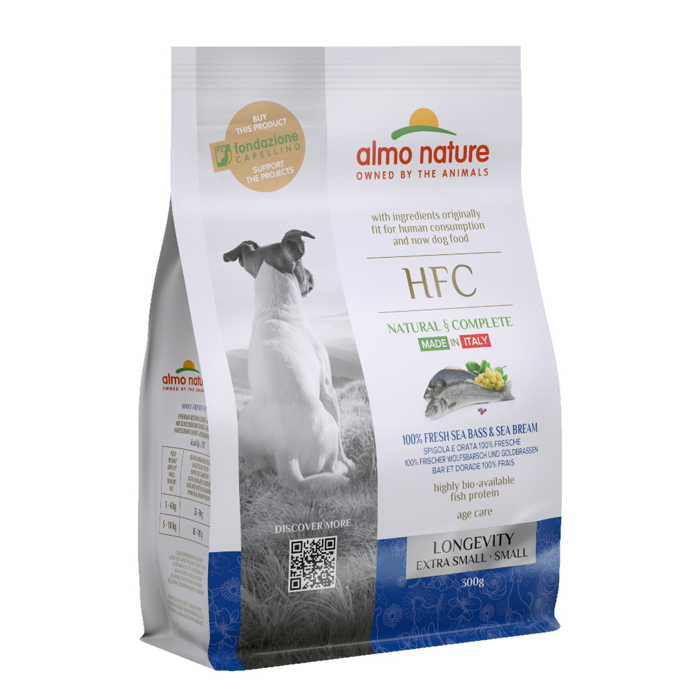 ПР0059769 Корм для собак XS-S Longevity для карлик.и мелк.пород, св.морск.рыба:окунь,лещ сух.1,2кг Almo Nature 