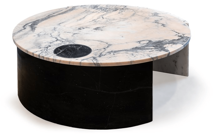 Mambo Unlimited Ideas Низкий круглый мраморный журнальный столик Helene sun-id-1375093 - Вид №1