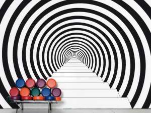 Moustache Оптические бумажные обои на флизелиновой основе Domestic