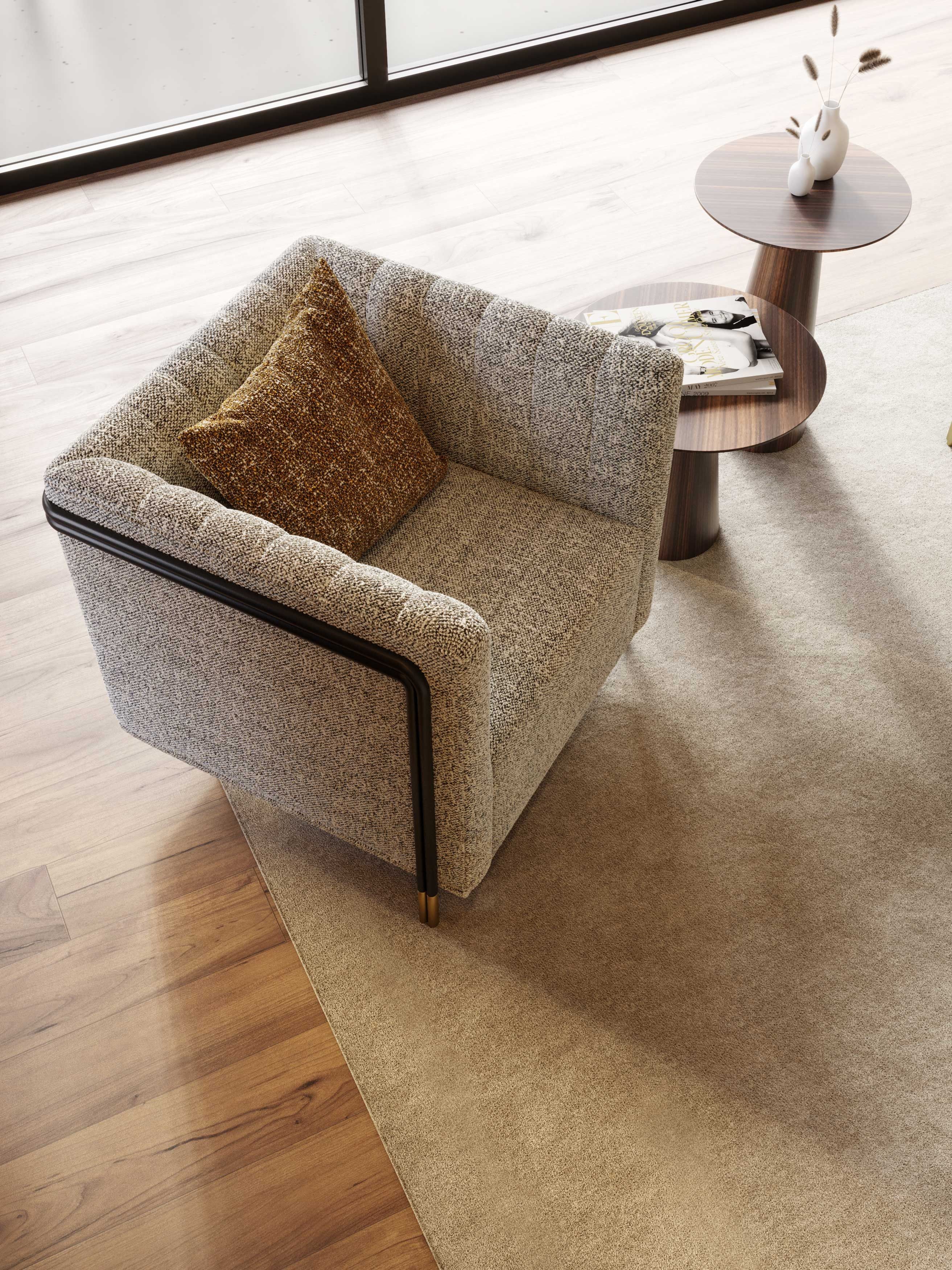 Мягкое кресло с подлокотниками из микрофибры и бархата Stylish Club ARCH-00142925 - Вид №13