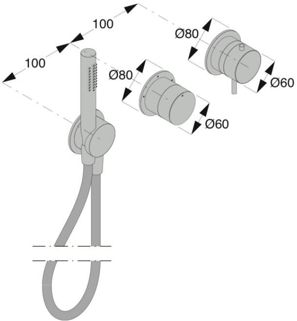 Boffi Смеситель для душа из нержавеющей стали с ручным душем Eclipse sun-id-1459020 - Вид №1