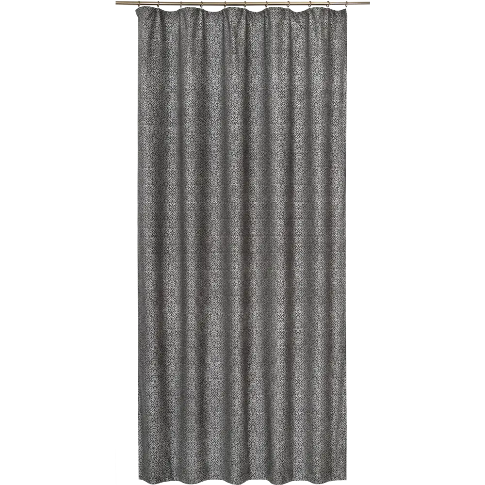 Штора на ленте «Канвас» 160x280 см полиэстер цветы цвет чёрный GARDEN STLM-2066690