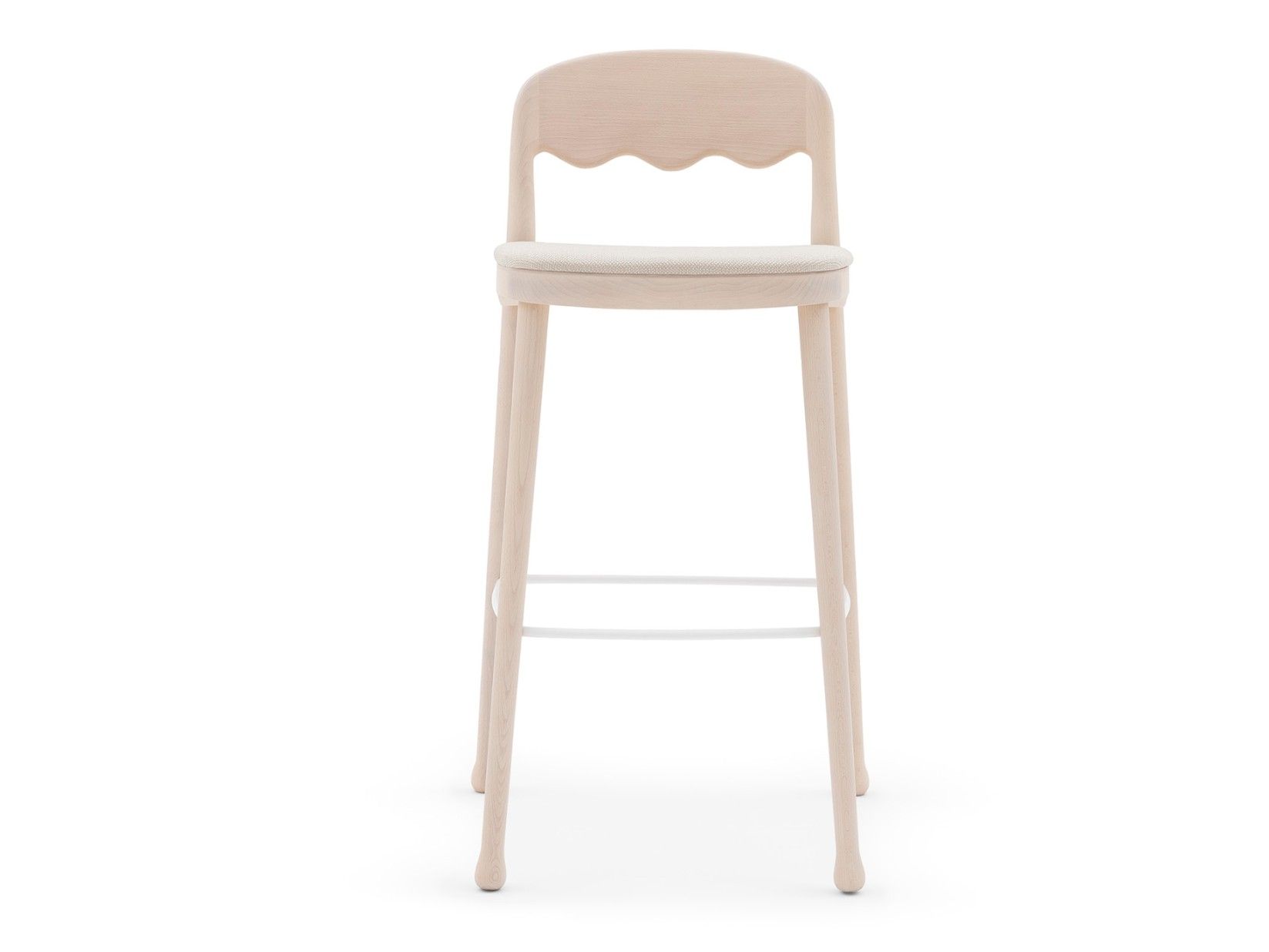 Высокий стул из ясеня со спинкой с мягким сиденьем Billiani Frisée ARCH-00051173