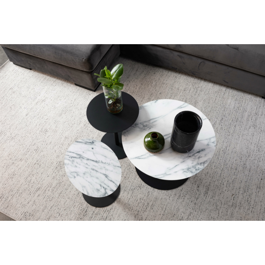 Столик круглый Snow, мрамор, средний Zuiver 2300151 - Вид №1