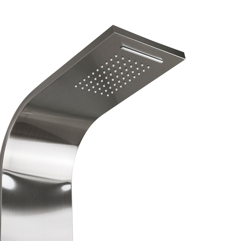 GFmark - Душевая панель - "тропический душ" ГРАФИТ с двумя лейками, корпус нержавеющая сталь, марки 304, код: 5521  - Вид №6