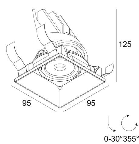 Квадратный регулируемый светодиодный прожектор Deltalight Entero ARCH-00147723 - Вид №4
