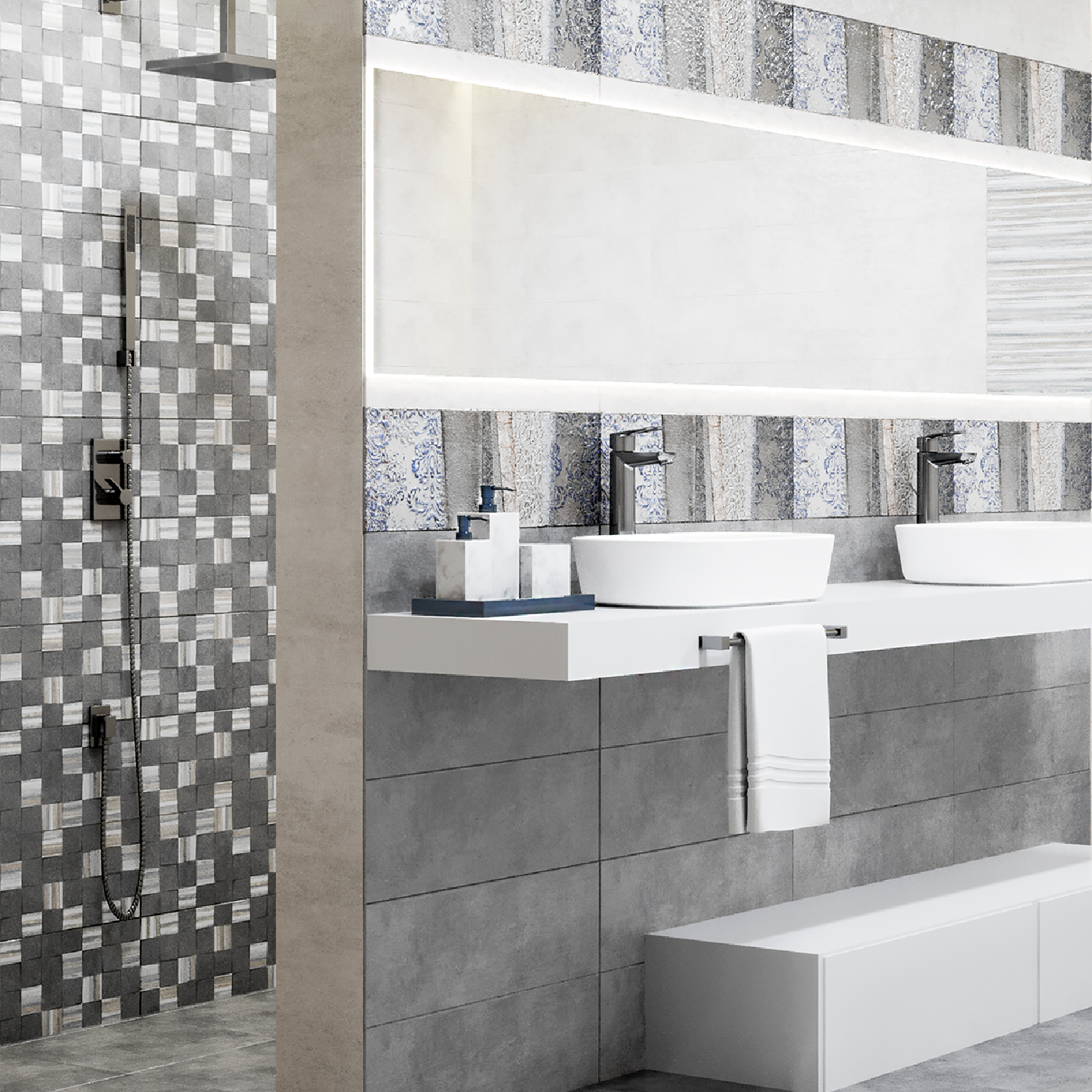 82804066 Плитка настенная Темари 60x20 см 1.2 м² цвет темно-серый STLM-0036193 CULTO