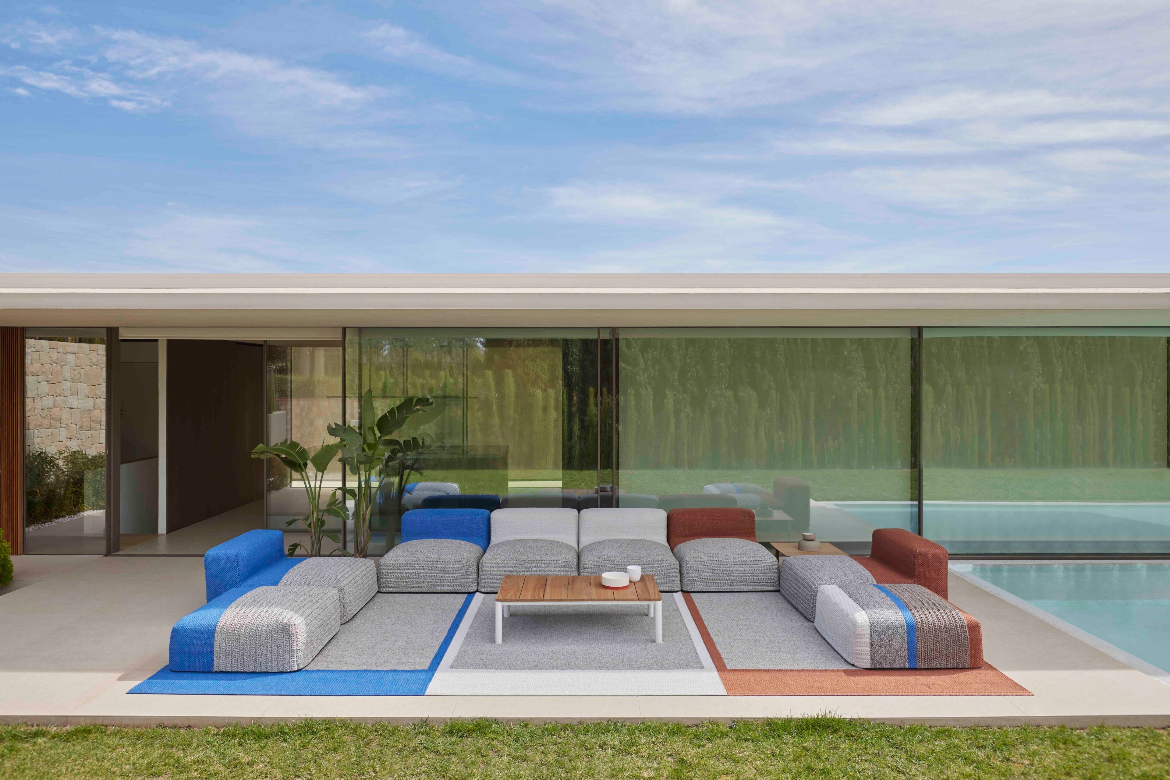 Переработанный ПЭТ квадратный садовый пуфик GAN Mangas Outdoor ARCH-00036754 - Вид №3