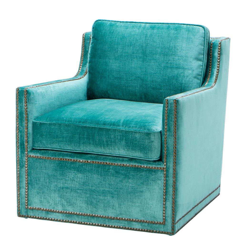 Кресло Granery от Eichholtz голубое EICHHOLTZ ДИЗАЙНЕРСКИЕ, EICHHOLTZ 062288 Голубой  - Вид №1