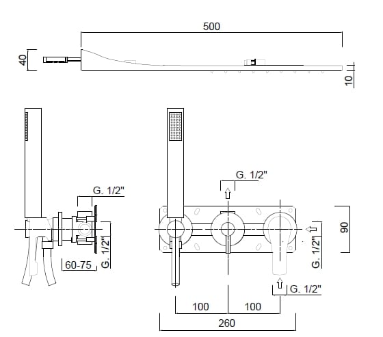 Набор для душа с душем Rubinetteria Giulini Ego ARCH-00129719 - Вид №2