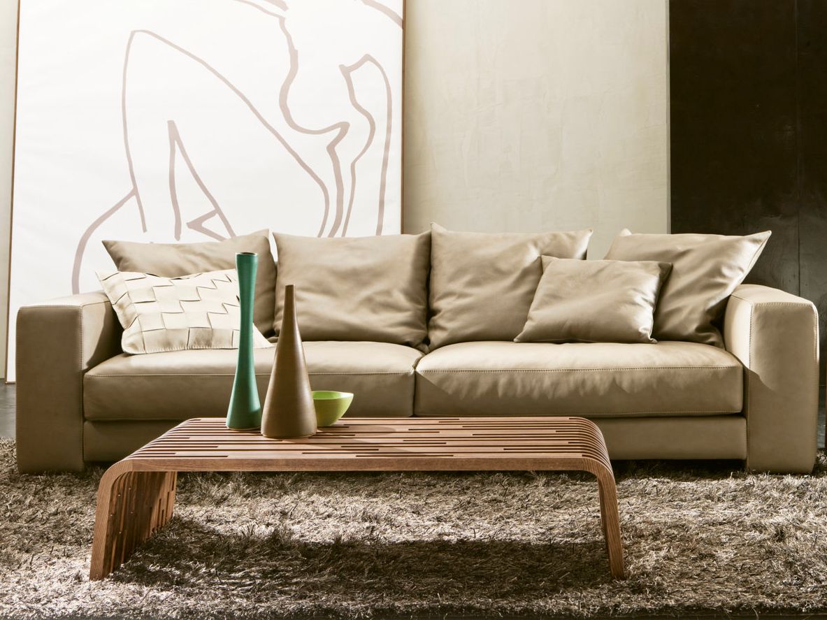 Низкий прямоугольный журнальный столик из массива дерева Pacini & Cappellini Millerighe ARCH-00092132