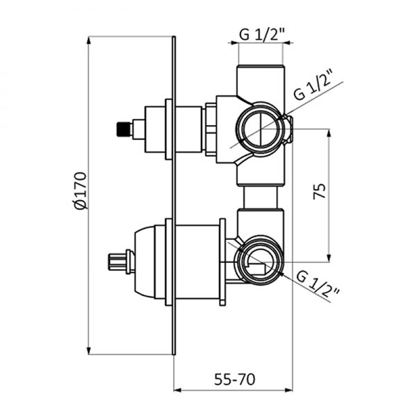 Смеситель для душа TEN PRO GRB MIXERS 40135500  - Вид №1
